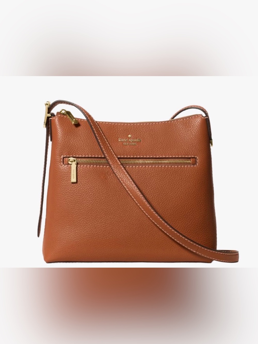 kate spade Tan Pebbled Leather Shoulder Bag with Adjustable Strap